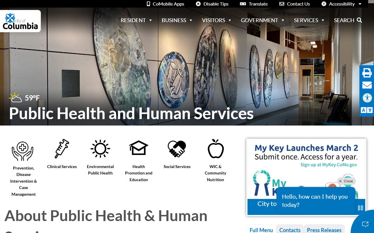 Columbia Boone County Health Department building for death records