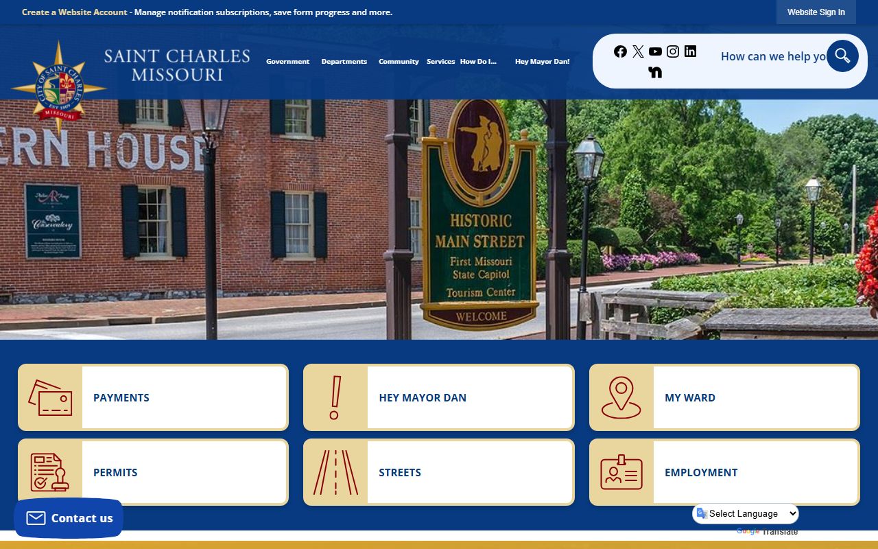St. Charles City Missouri official website for death records