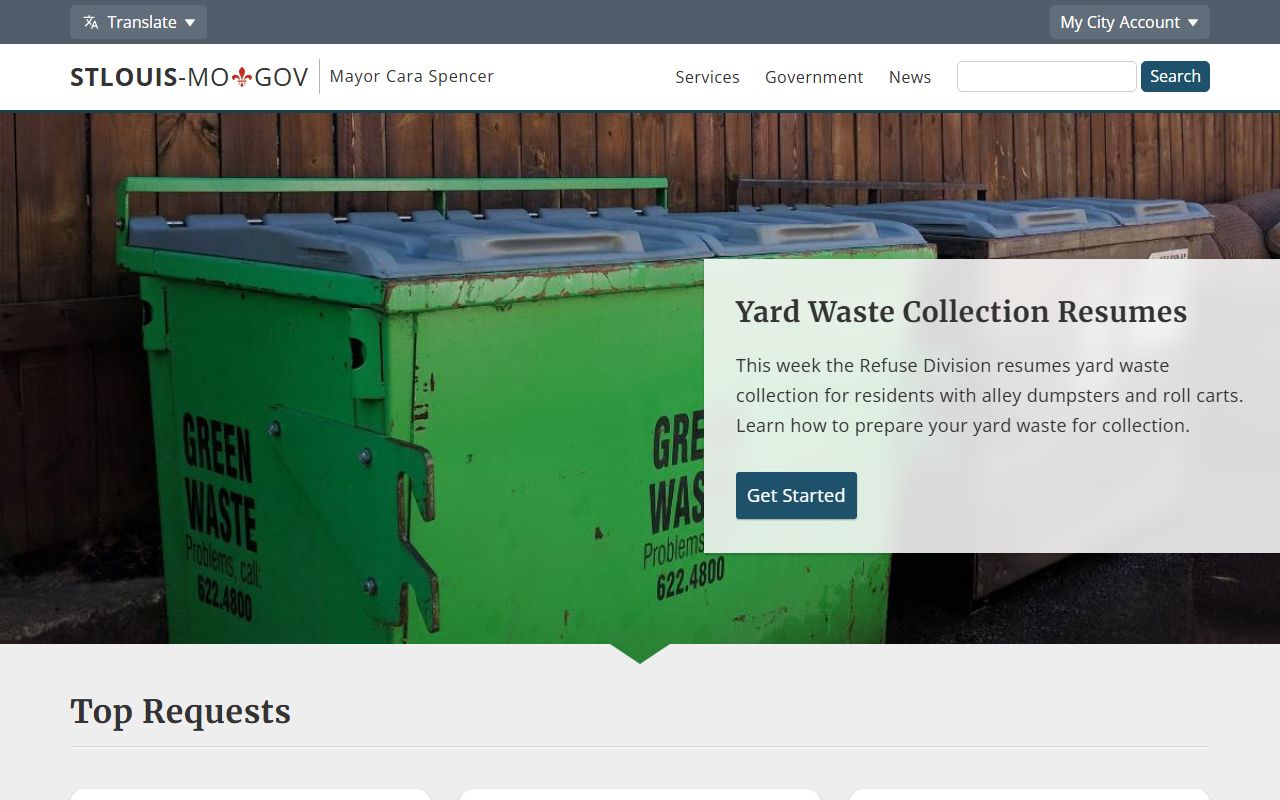 St. Louis City official website for St. Louis death records