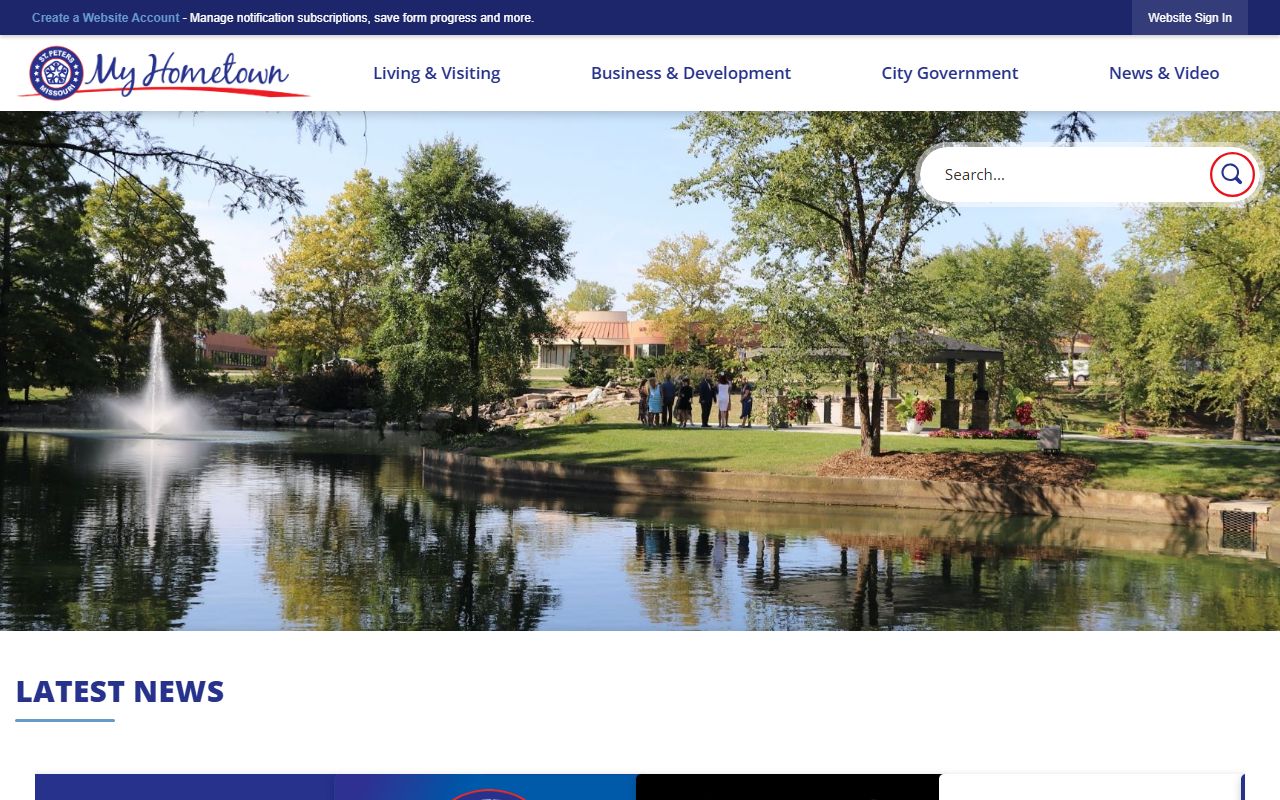 St. Peters Missouri official city website for death records information