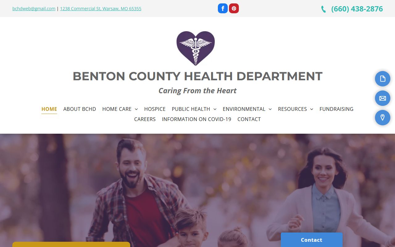 Benton County Health Department for death records in Warsaw Missouri