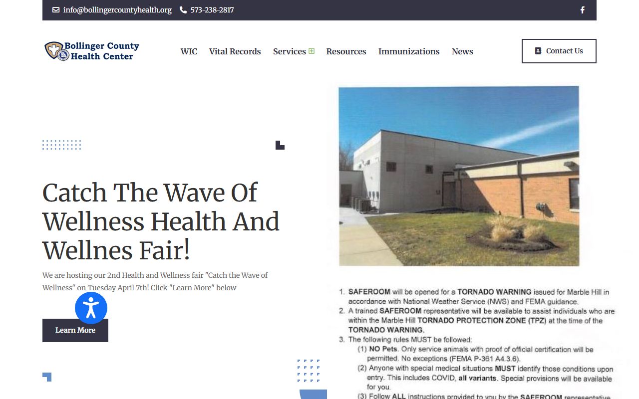 Bollinger County Health Department for death records in Marble Hill Missouri