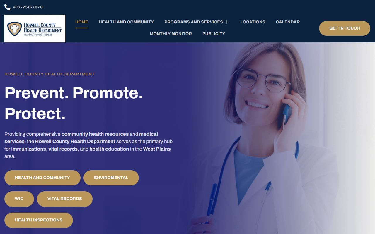 Howell County Health Department death records office in West Plains Missouri