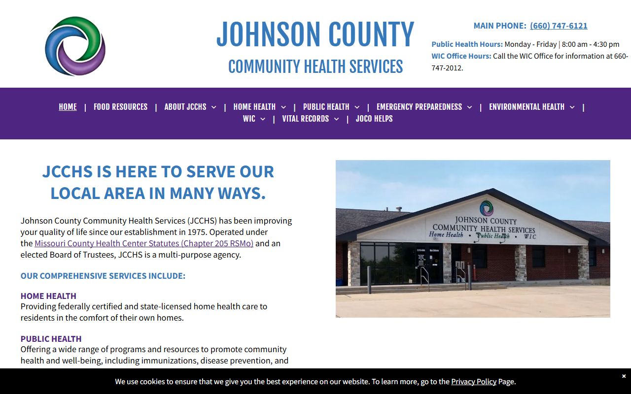 Johnson County Health Department in Warrensburg Missouri for death records