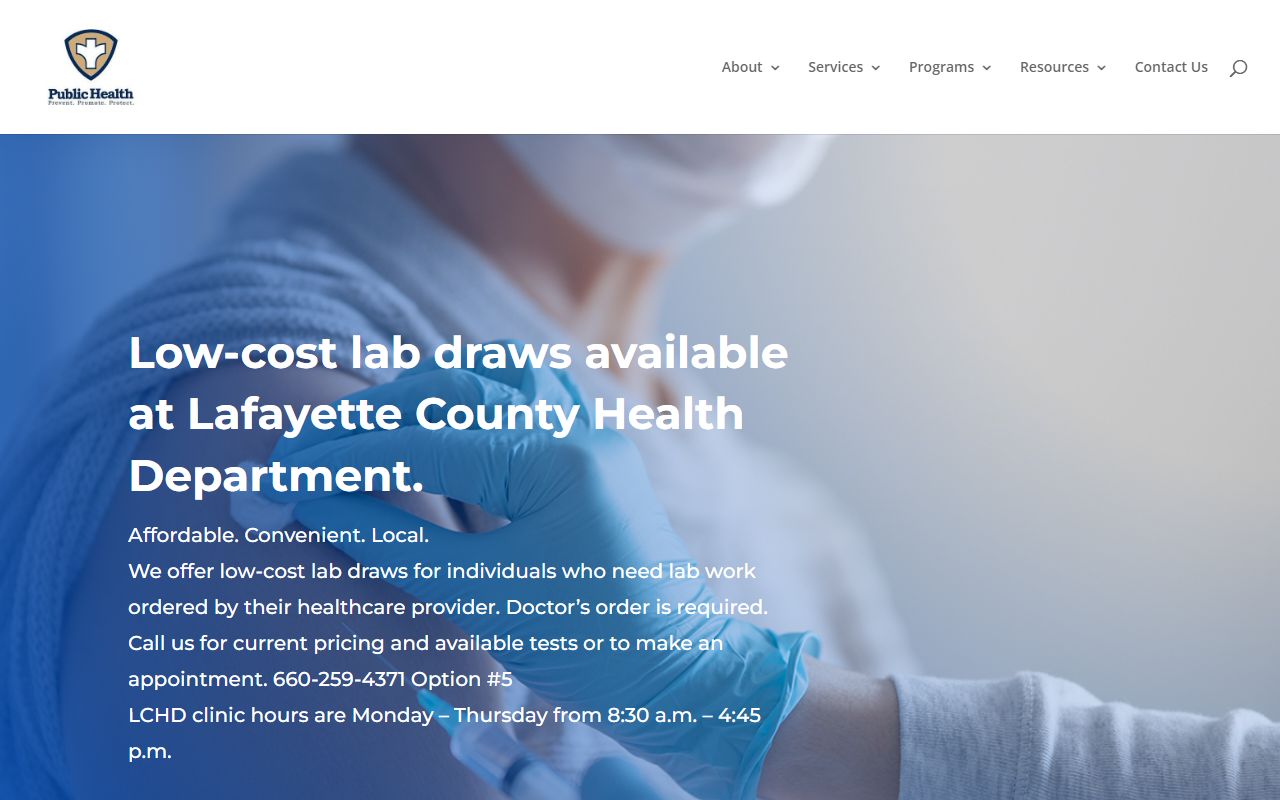 Lafayette County Health Department for death records in Lexington Missouri