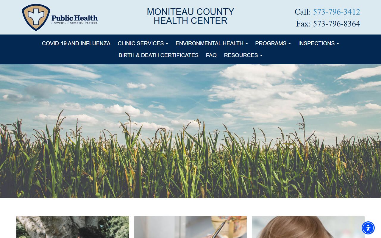 Moniteau County Health Department for death records in California Missouri