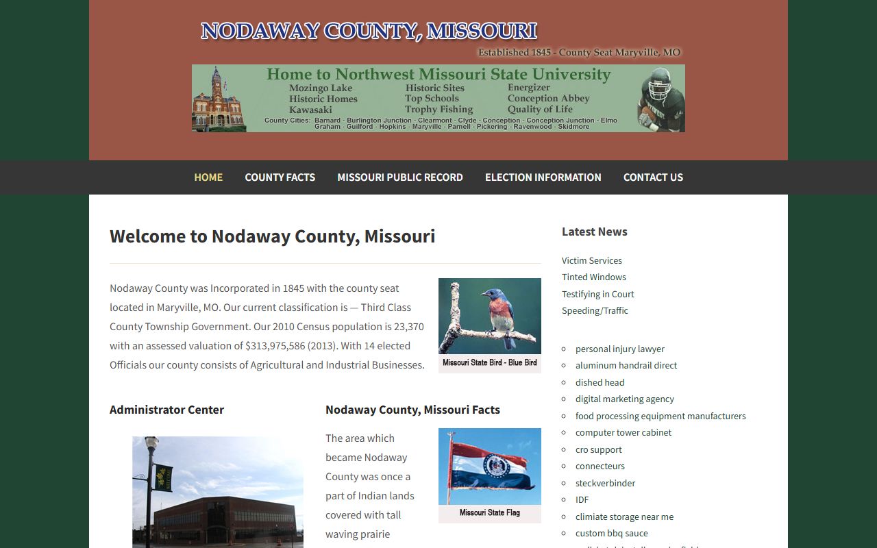 Nodaway County Missouri death records information page