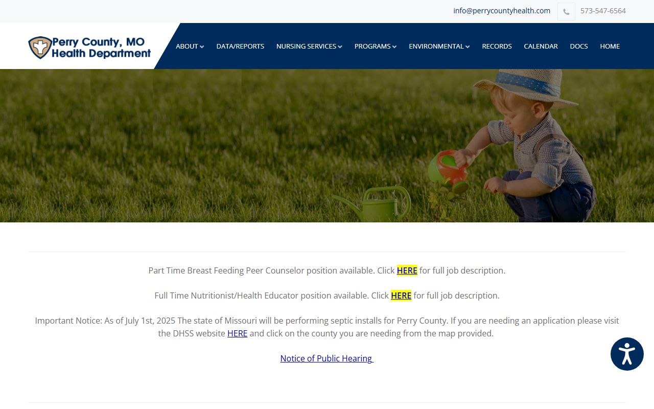 Perry County Health Department death records office in Perryville Missouri