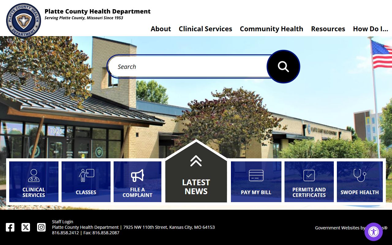 Platte County Health Department death records office in Platte City Missouri