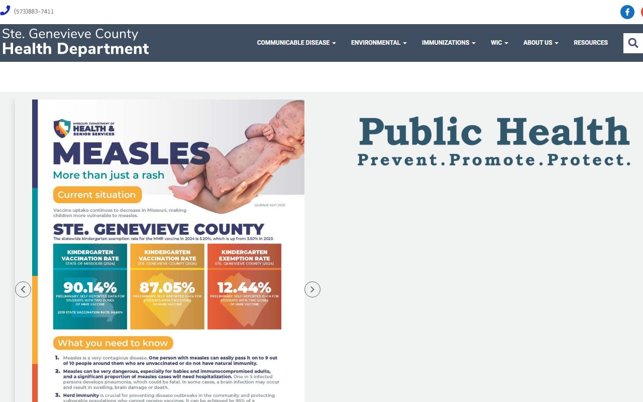 Ste. Genevieve County Health Department office for death records in Missouri