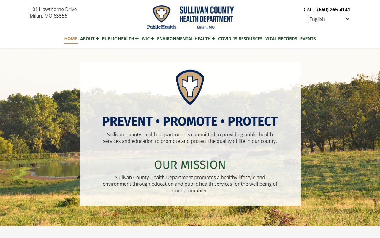 Sullivan County Health Department death records office in Milan Missouri