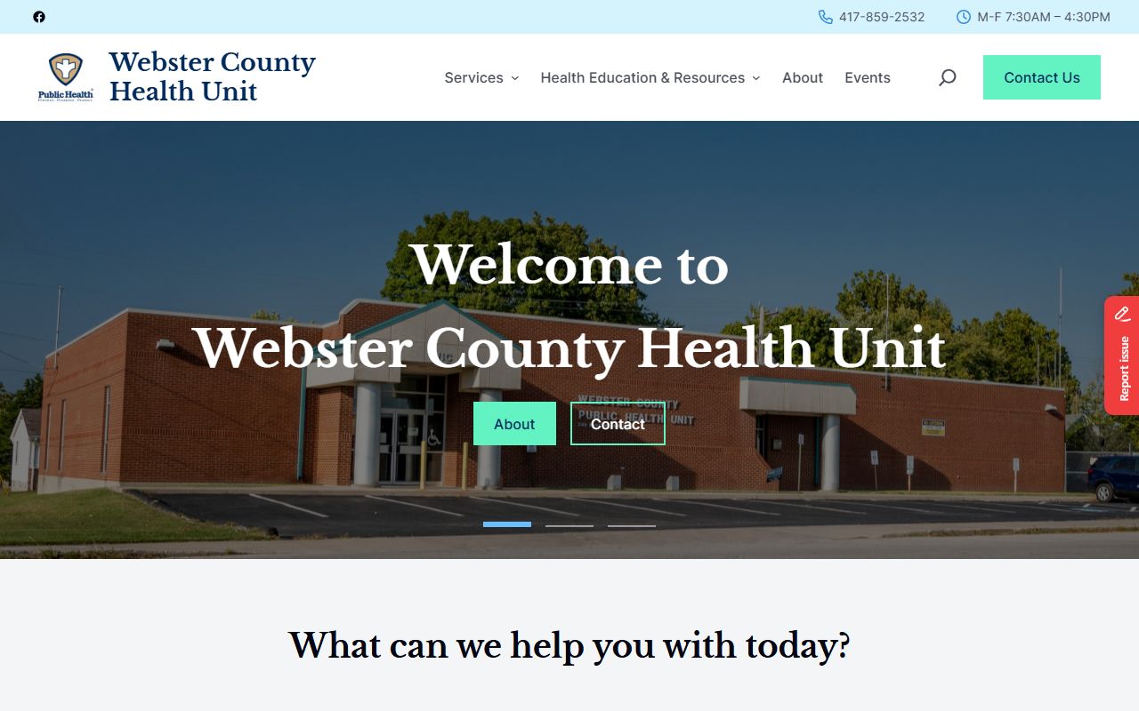 Webster County Health Unit death records office in Marshfield Missouri